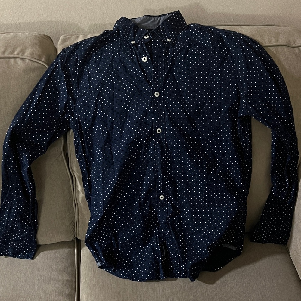 American Eagle Outfitters Dark Blue Button Down Shirt